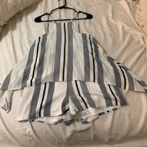 Blithe white and blue romper